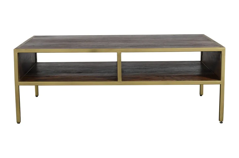 Couchtisch 110x70cm "Golden Line" braun & gold
