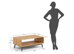 Couchtisch 101x60cm 'Jannik' Wildeiche massiv