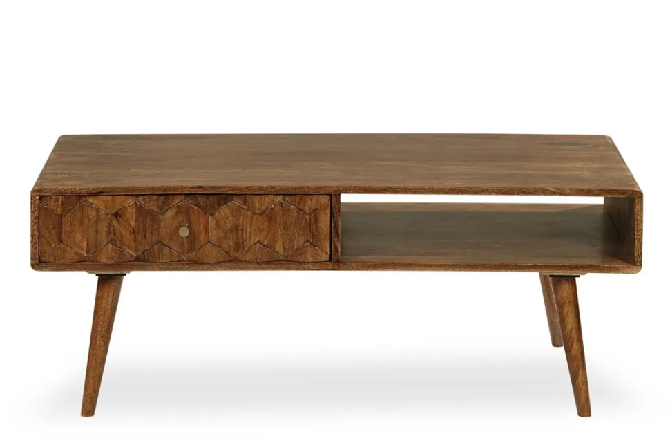 Couchtisch 115x55cm 'Kalani' Mango massiv braun lackiert