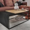 Couchtisch 100x60cm 'Lissabon' Wildeiche Stahl schwarz