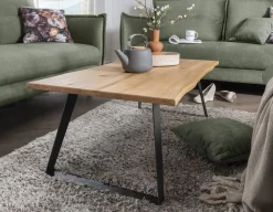 Couchtisch 110x60cm 'Lissabon' Wildeiche Stahl schwarz