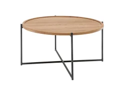 Couchtisch 80x80cm 'Lissabon' Wildeiche Stahl schwarz