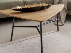 Couchtisch 110x75cm 'Lissabon' Wildeiche Stahl schwarz