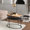 Couchtisch 50x50cm 'Lissabon' Wildeiche Stahl schwarz