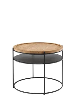 Couchtisch 50x50cm 'Lissabon' Wildeiche Stahl schwarz