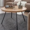 Couchtisch 80x50cm "Lissabon" Wildeiche & Metall schwarz