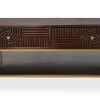 Couchtisch 110x70cm 'Marvello' Mango mahagoni & Metall goldfarbig