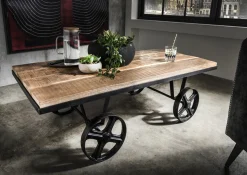 Couchtisch 120x60cm "Rail" Mango & Eisen