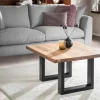 Couchtisch 75x75cm 'Robin III' Wildeiche & Metall schwarz