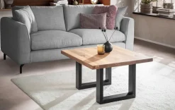 Couchtisch 75x75cm 'Robin III' Wildeiche & Metall schwarz