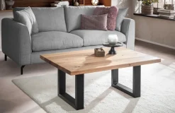 Couchtisch 110x75cm 'Robin II' Wildeiche & Metall schwarz