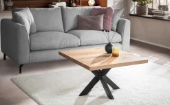 Couchtisch 75x75cm 'Robin IV' Wildeiche & Metall schwarz