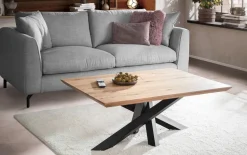 Couchtisch 110x75cm 'Robin VI' Wildeiche & Metall schwarz