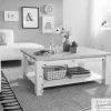 Couchtisch 110x75cm "Zürich II" Kiefer massiv grau WZ-0133