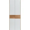 Dielenschrank 60x200cm "Trentino" Wildeiche & Glas weiß