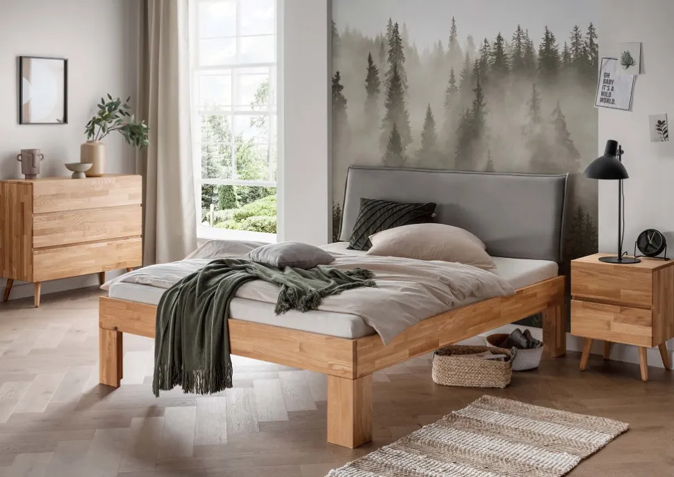 Doppelbett 'Grace IV' 200x200cm Wildeiche geölt