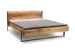 Doppelbett inkl. Beleuchtung 'Boston' 180x200cm Wildeiche geölt
