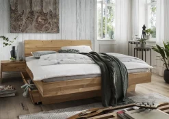 Doppelbett Kopfteil Baumkante 'Astoria II' 180x200cm Wildeiche geölt