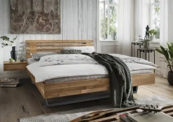 Doppelbett Kopfteil Lamellen 'Astoria III' 180x200cm Wildeiche geölt