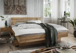 Doppelbett Kopfteil Lamellen 'Astoria II' 180x200cm Wildeiche geölt