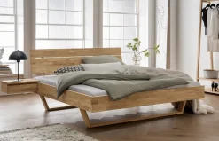 Doppelbett 'Laura II' 200x200cm Wildeiche geölt