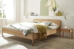 Doppelbett Metallfrei 'Natura Oak II' 180x200cm Wildeiche massiv