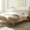 Doppelbett Metallfrei 'Natura Oak III' 200x200cm Wildeiche massiv