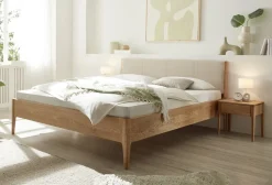 Doppelbett Metallfrei 'Natura Oak III' 200x200cm Wildeiche massiv
