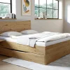 Doppelbett mit Bettkästen 160x200cm "Faro" Wildeiche massiv geölt