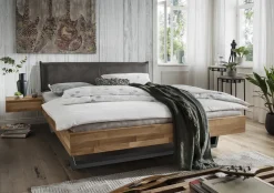 Doppelbett mit Polsterkopfteil 'Astoria III' 180x200cm Wildeiche geölt
