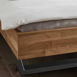Doppelbett mit Polsterkopfteil 'Astoria III' 180x200cm Wildeiche geölt