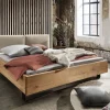 Doppelbett mit Polsterkopfteil 'New York' 180x200cm Wildeiche geölt