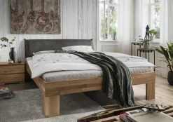 Doppelbett mit Polsterkopfteil 'Astoria I' 180x200cm Wildeiche geölt