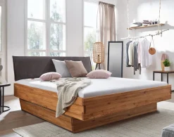 Doppelbett mit Schubkästen "Amelie" 200x200cm Wildeiche massiv