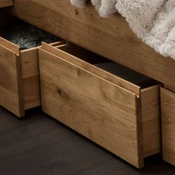 Doppelbett mit Schubkästen 'Cleveland II' 200x200cm Wildeiche geölt