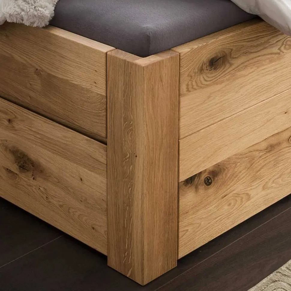 Doppelbett mit Schubkästen 'Cleveland I' 160x200cm Wildeiche geölt