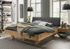 Doppelbett 'Mona III' 200x200cm Wildeiche geölt