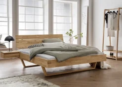 Doppelbett 'Mona VII' 160x200cm Wildeiche geölt