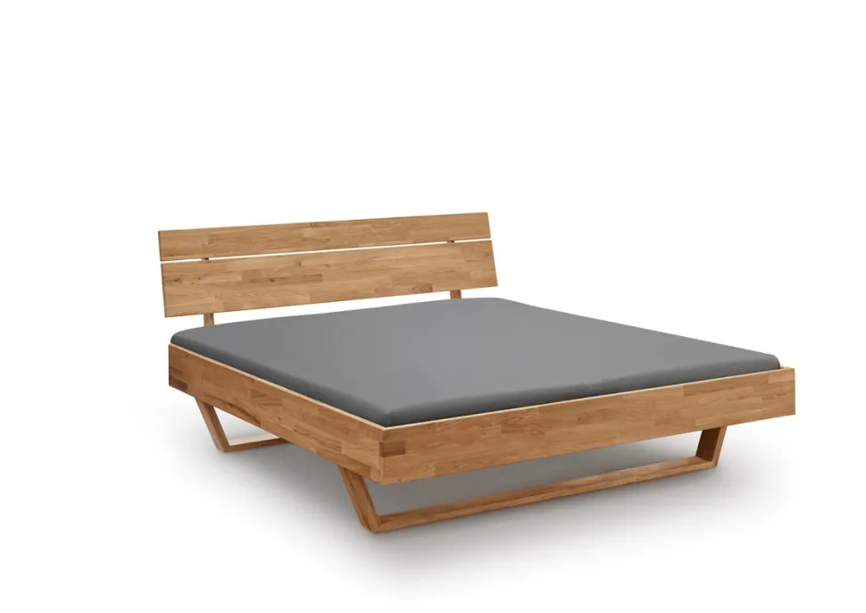 Doppelbett 'Mona VII' 160x200cm Wildeiche geölt