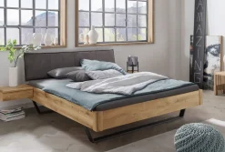 Doppelbett 'Mona V' 200x200cm Wildeiche geölt