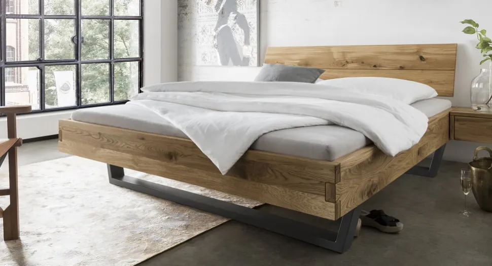 Doppelbett 'Navarra II' 200x200cm Wildeiche geölt