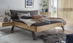 Doppelbett 'Phoenix' 200x200cm Wildeiche geölt
