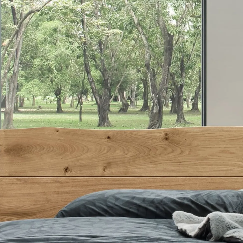 Doppelbett 'Redwood III' 200x200cm Wildeiche geölt