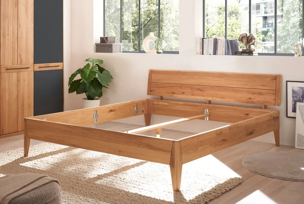 Doppelbett 180x200cm 'Ancona' Wildeiche massiv geölt