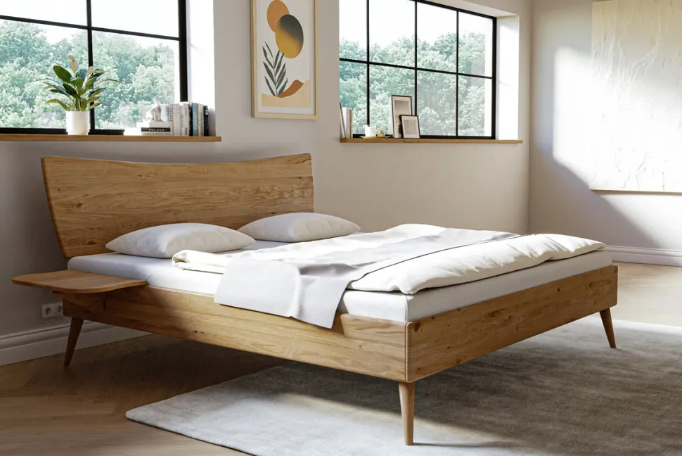Doppelbett 180x200cm "Faro" Wildeiche massiv geölt