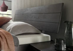Doppelbett 180x200cm 'Lunaris' Wildeiche massiv schwarz