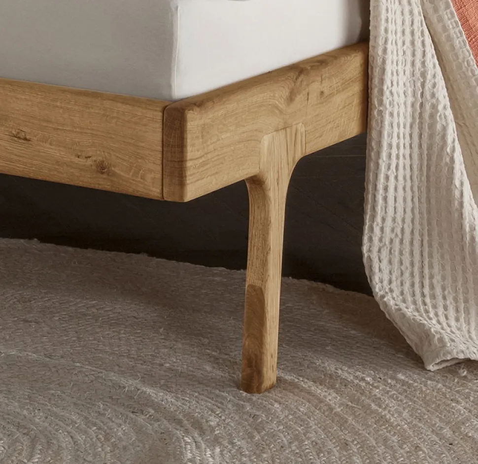 Doppelbett 180x200cm "Norden" Eiche & Rattangeflecht