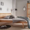 Doppelbett 160x200cm "Norden" Eiche & Rattangeflecht