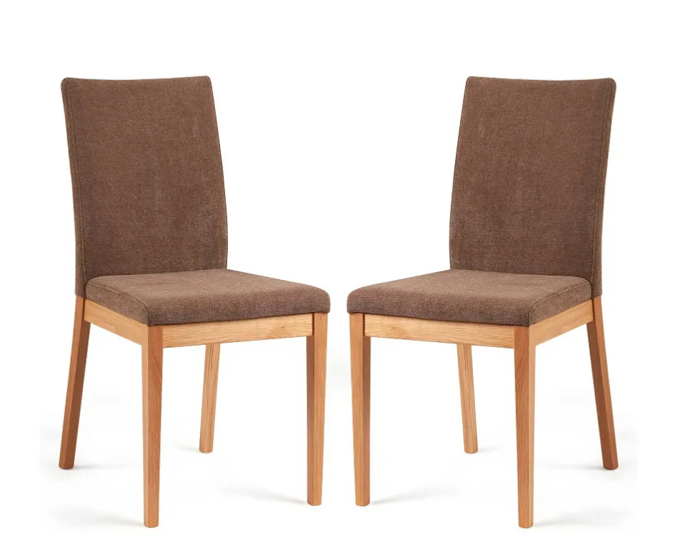 Eckbankgruppe komplett 'Cester' Wildeiche geölt Bezug braun
