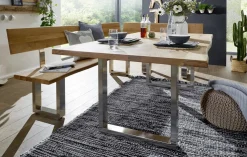 Eckbankgruppe 248x148cm "Amber II" Wildeiche massiv
